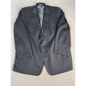Haines And Bonner Blazer Mens 52L Gray Pinstripe Wool Blend Suit Jacket Formal